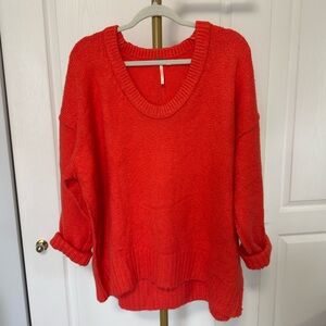 Free People Vibrant Red/Orange Sweater